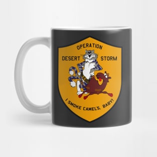 F-14 Tomcat - Op Desert Storm - I Smoke Camels, Baby! - Clean Style Mug